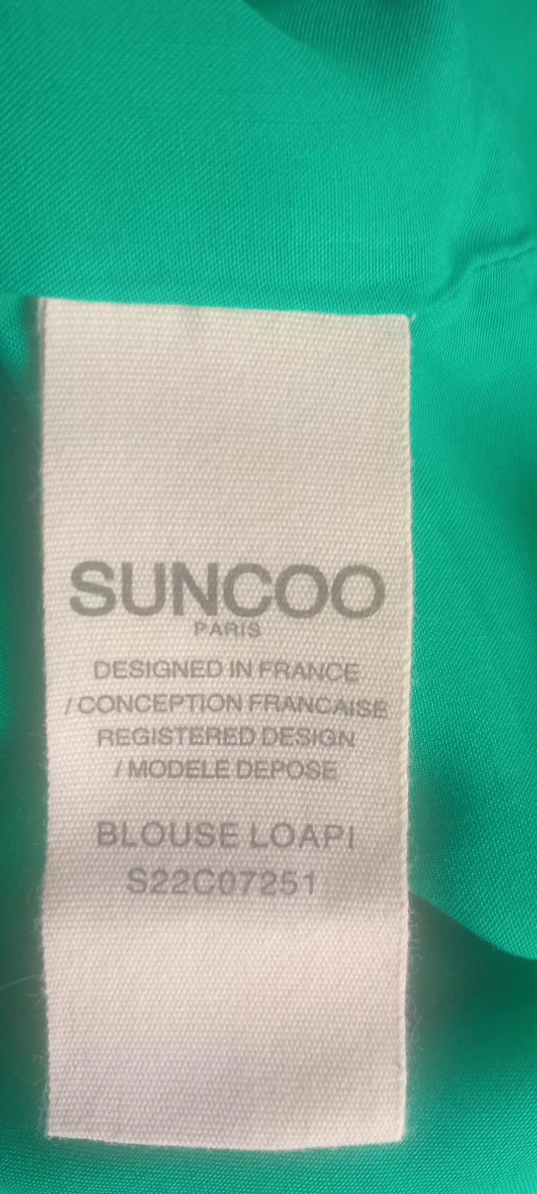 Caraco vert &blanc •col bénitier "Suncoo"•T2(Neuf étiqueté) – photo 9
